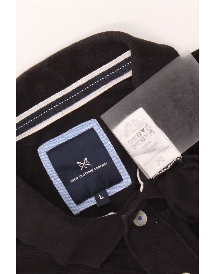 Crew Clothing Mens Polo Shirt Large Black Cotton