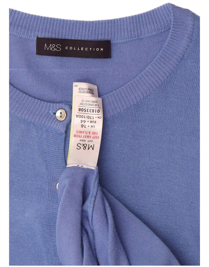 Marks & Spencer Womens Cardigan Sweater UK 16 Large Blue Viscose