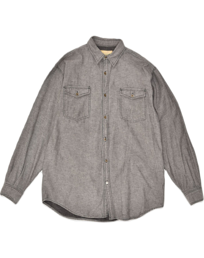 JAMES DILLON Mens Shirt Large Grey Cotton | Vintage James Dillon | Thrift | Second-Hand James Dillon | Used Clothing | Messina Hembry 