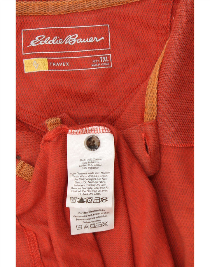 EDDIE BAUER Mens Polo Shirt XL Orange Cotton