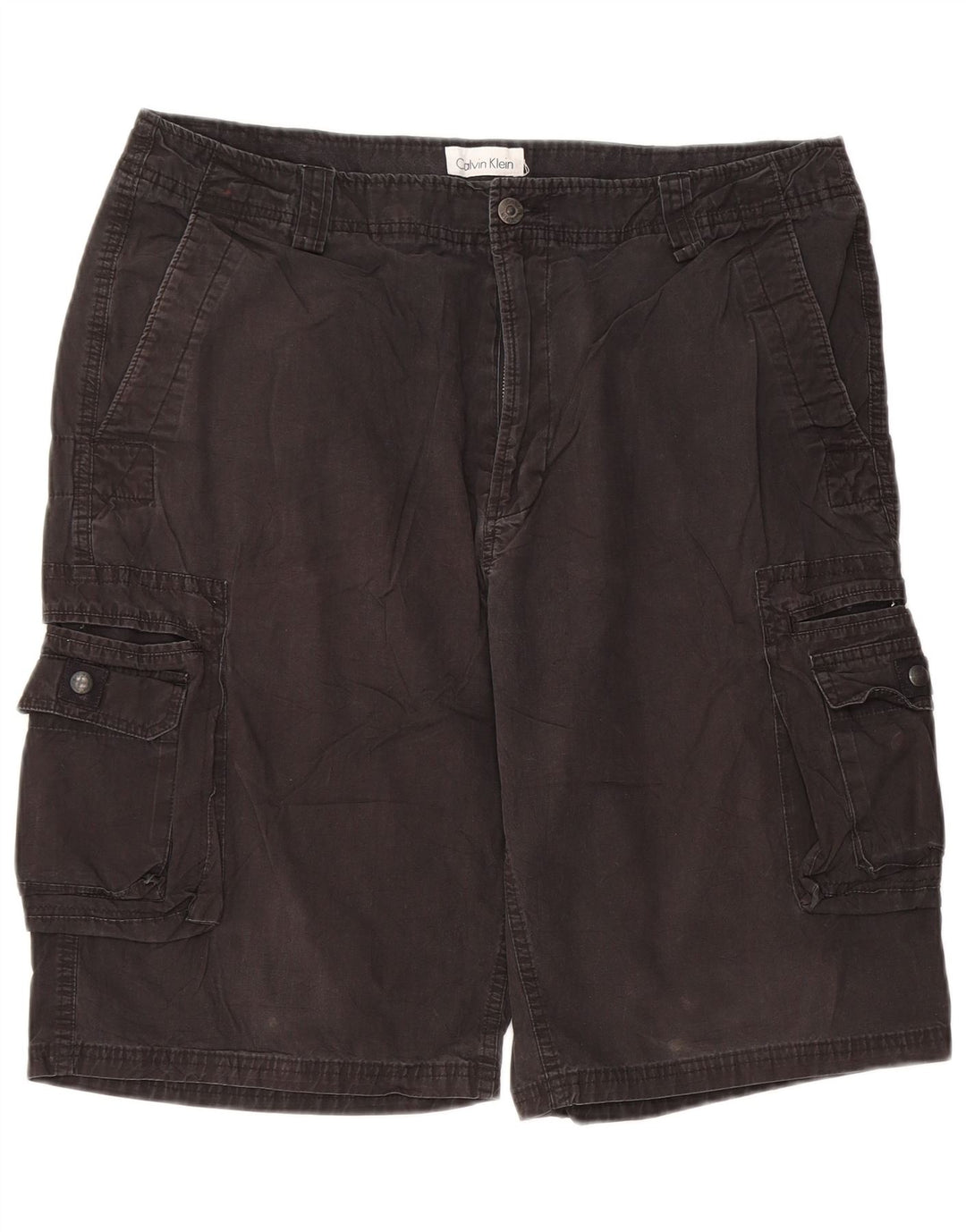CALVIN KLEIN Mens Cargo Shorts W36 Large Black Cotton