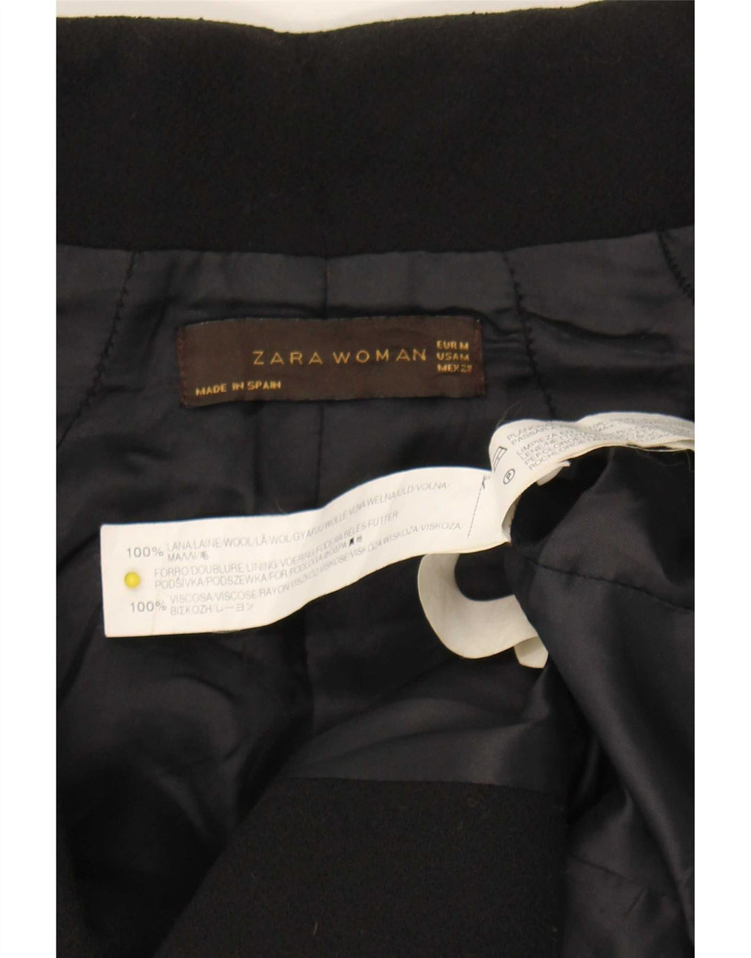 Zara Womens Blazer Jacket UK 12 Medium Black Wool