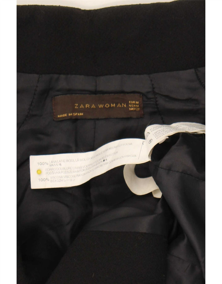 Zara Womens Blazer Jacket UK 12 Medium Black Wool