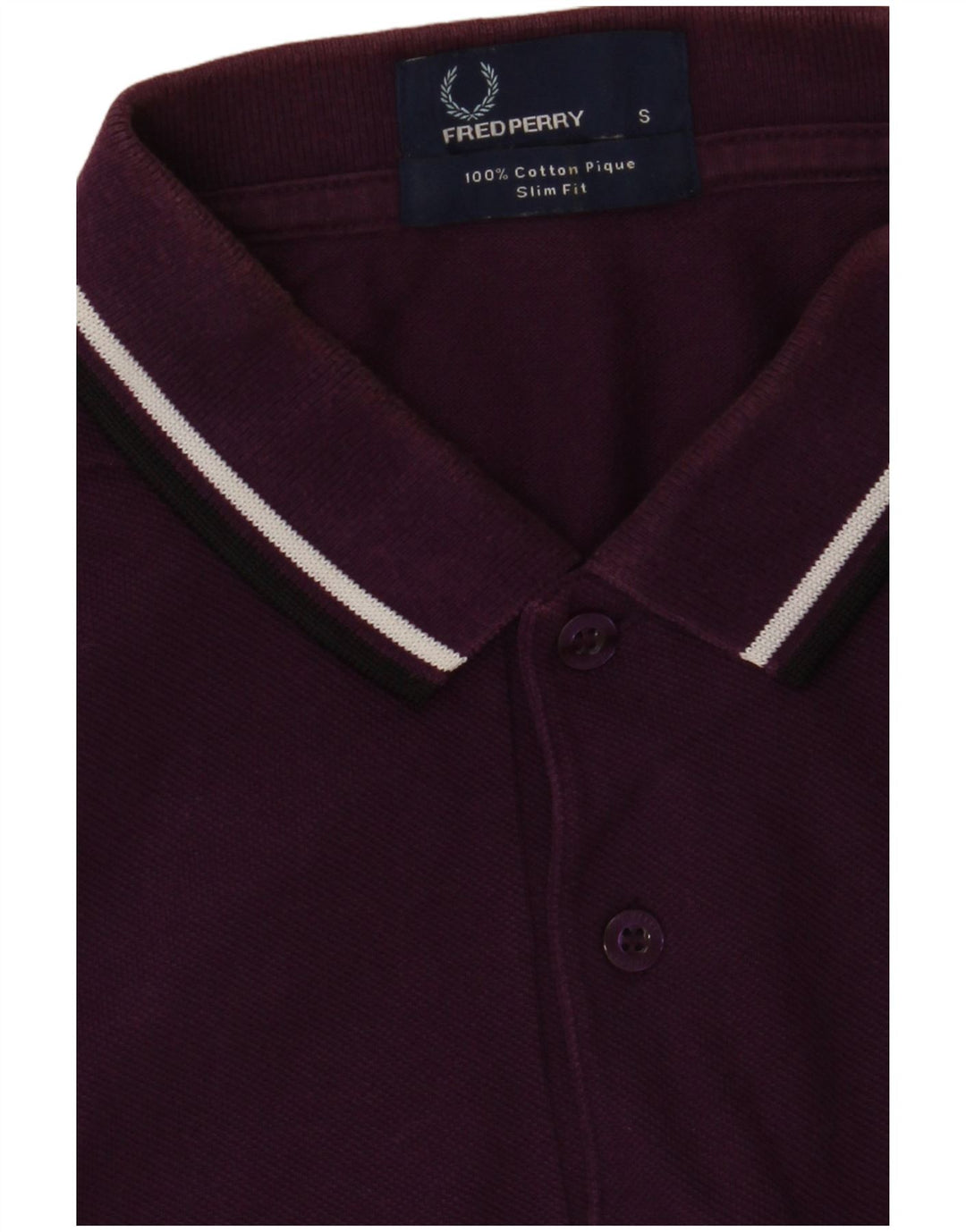 Fred Perry Mens Slim Fit Polo Shirt Small Purple Cotton