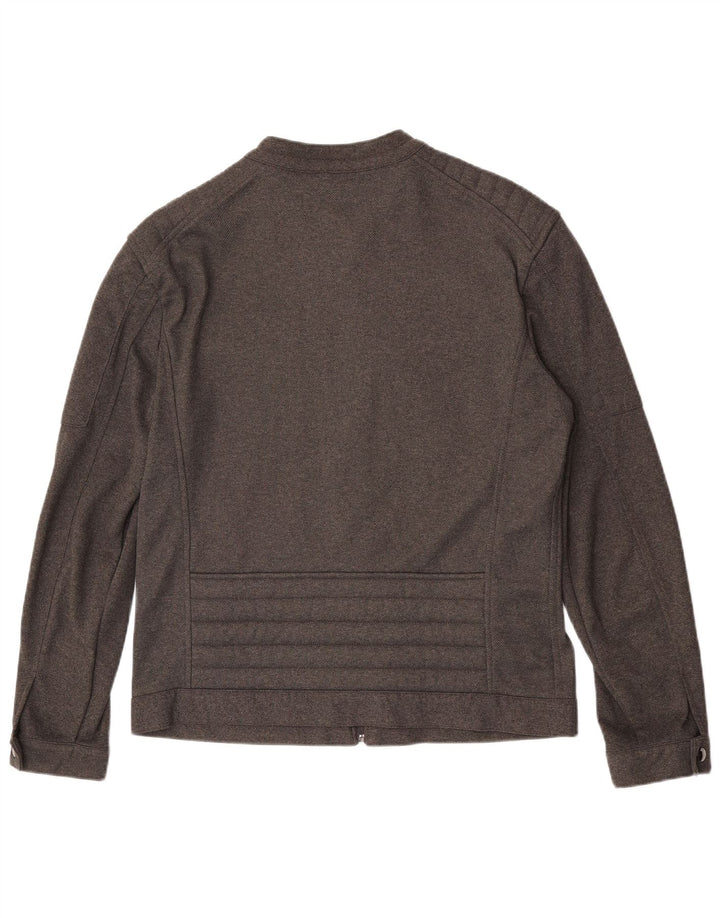 Zara Mens Zip Quilted Bomber Jacket UK 40 Large Grey