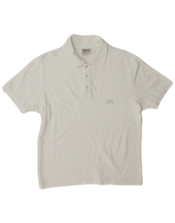 Think Pink Mens Polo Shirt Small White