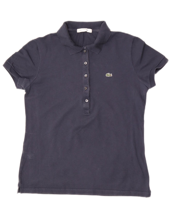 Lacoste Womens Polo Shirt Size 40 Medium Navy Blue Cotton