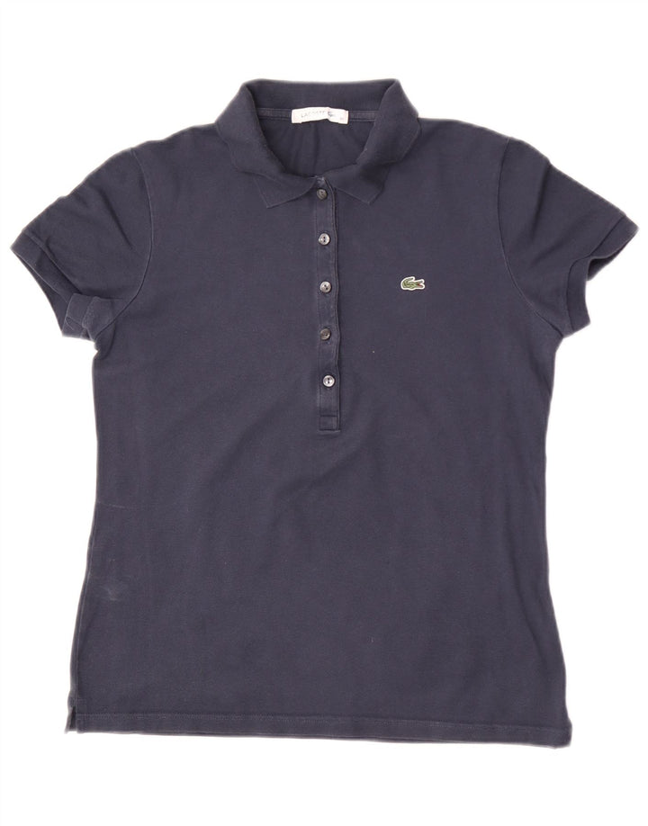 Lacoste Womens Polo Shirt Size 40 Medium Navy Blue Cotton