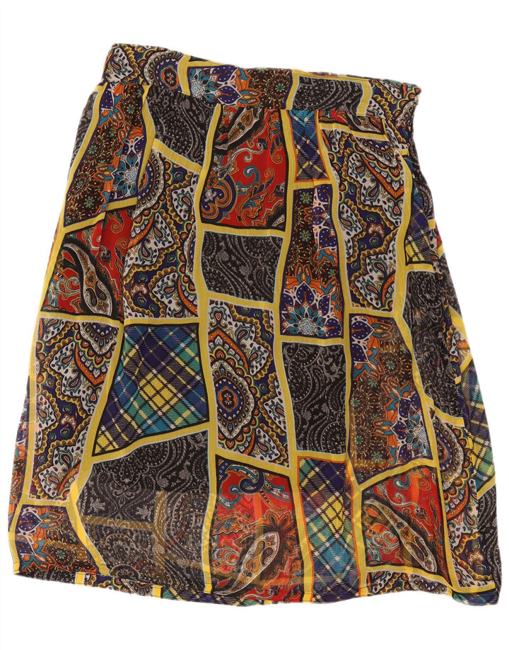 Vintage Womens A-Line Skirt W38 XL Multicoloured Patchwork