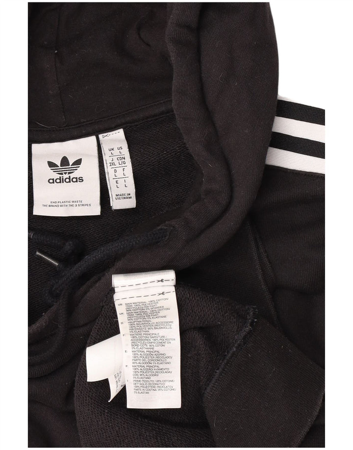 Adidas Mens Hoodie Jumper Large Black Cotton