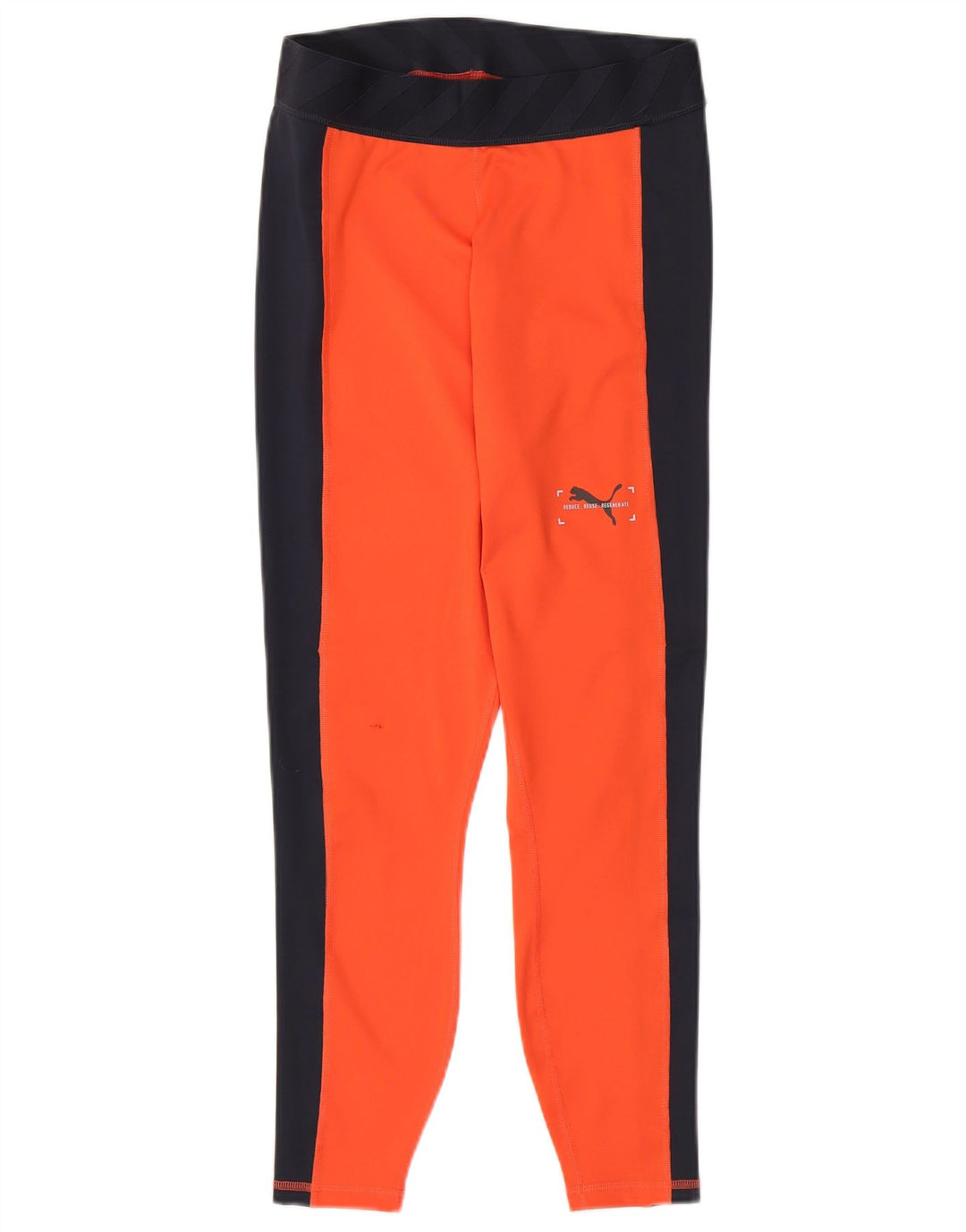 PUMA Womens Leggings UK 12 Medium  Orange Colourblock