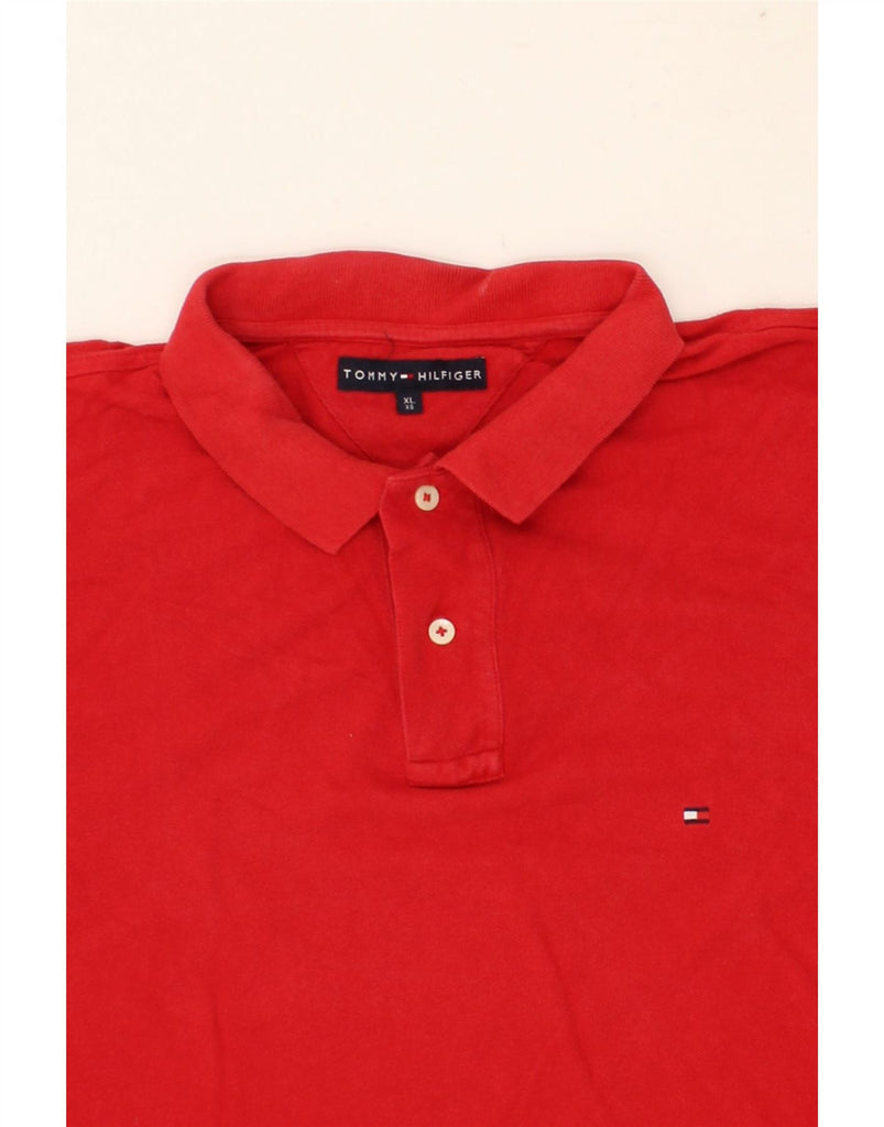 TOMMY HILFIGER Mens Polo Shirt XL Red Cotton | Vintage Tommy Hilfiger | Thrift | Second-Hand Tommy Hilfiger | Used Clothing | Messina Hembry 