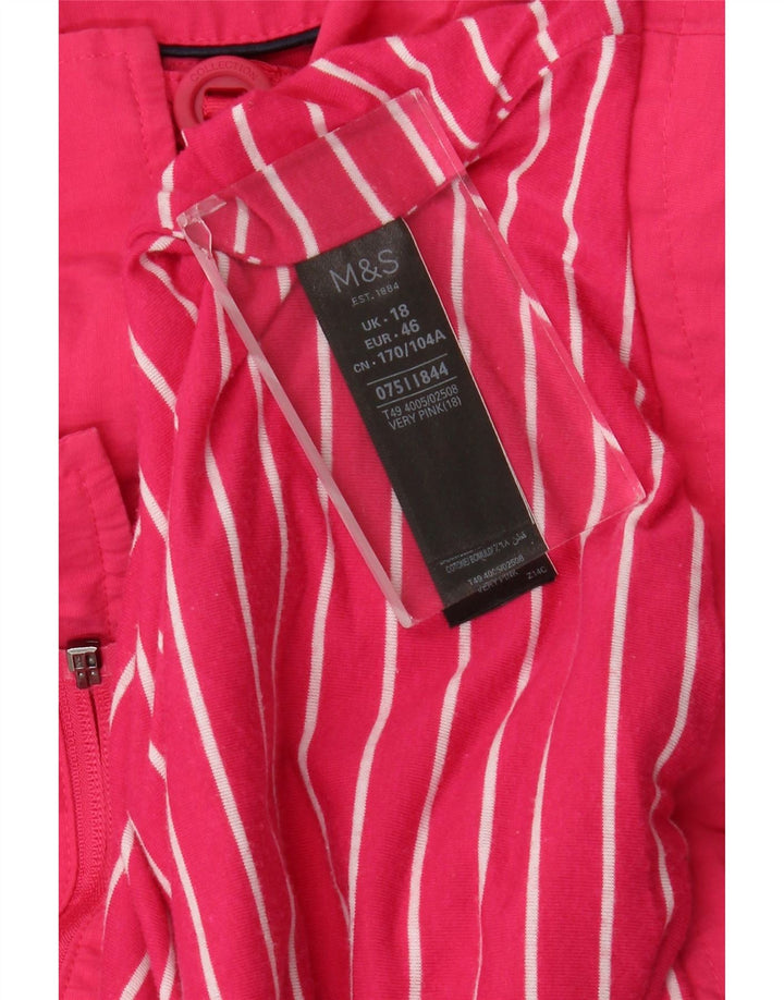 Marks & Spencer Womens Oversized Utility Jacket UK 18 XL  Pink Cotton