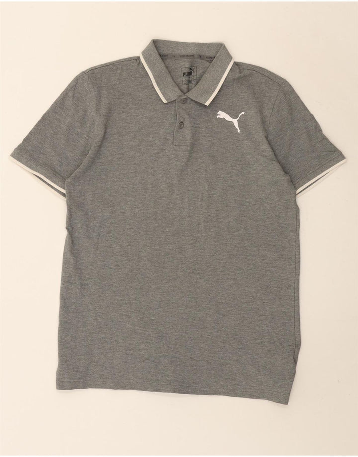 Puma Mens Polo Shirt Medium Grey Cotton