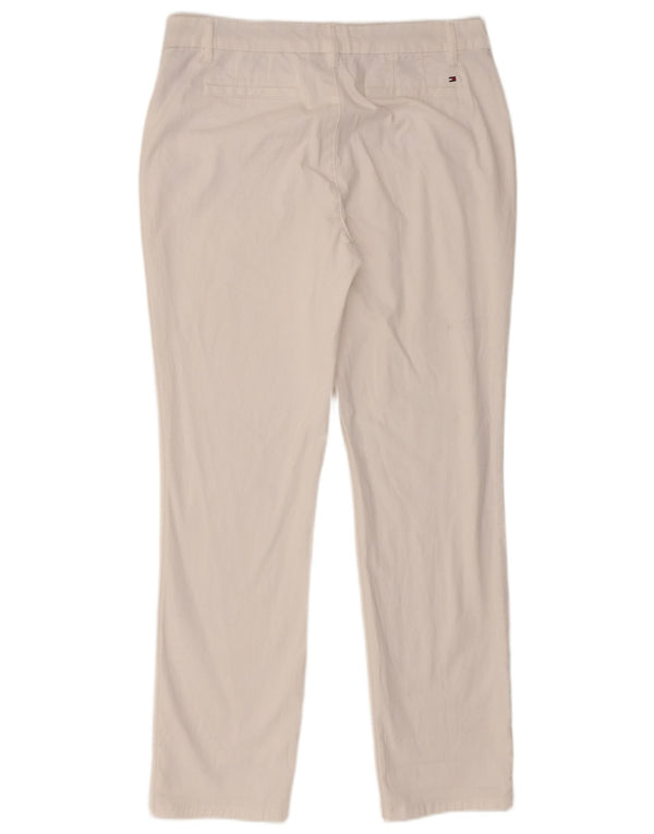 Tommy Hilfiger Womens Slim Chino Trousers US 8 Medium W32 L29 White Cotton