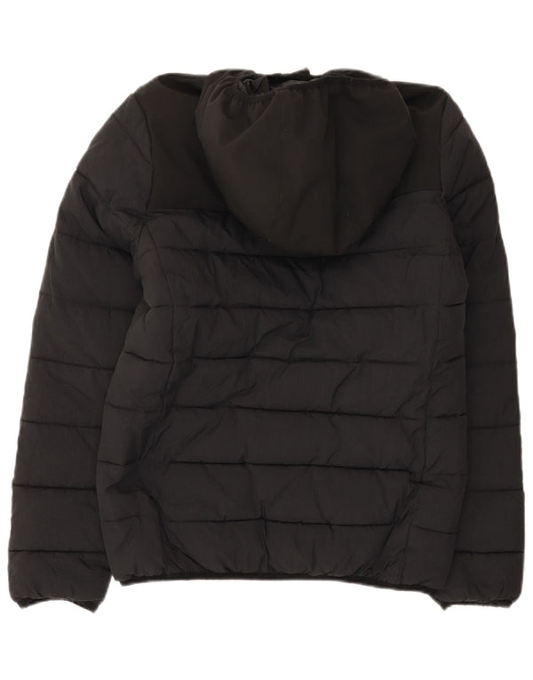 Champion Boys Hooded Graphic Padded Jacket 13-14 Years XL Black Polyamide