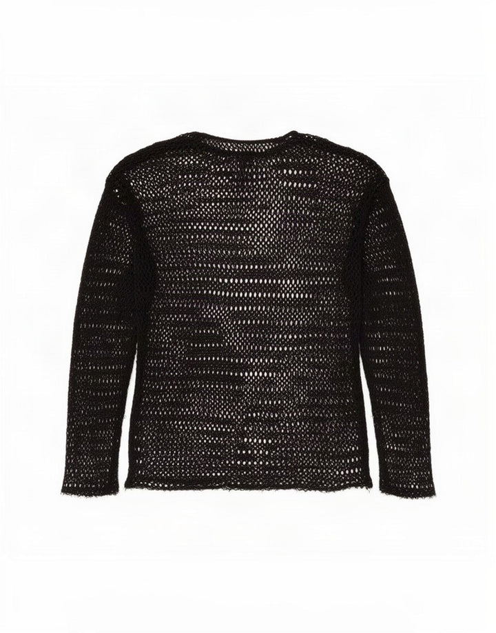 Zara Womens Crochet See Through Top UK 10 Small Black