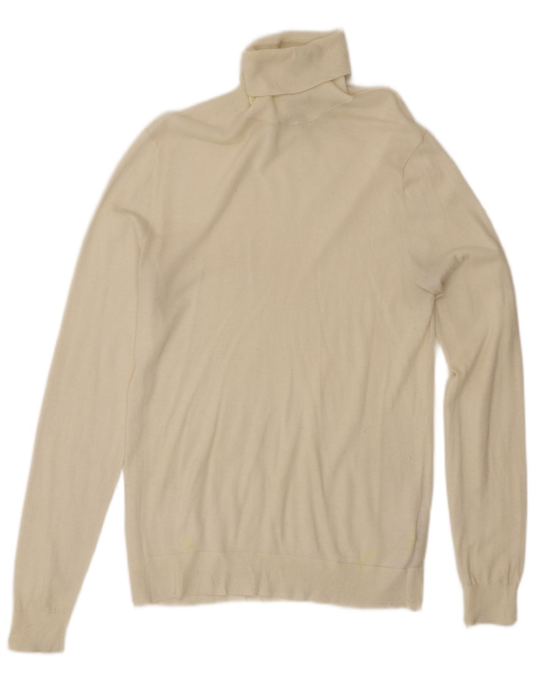 MASSIMO DUTTI Womens Roll Neck Jumper Sweater UK 12 Medium White