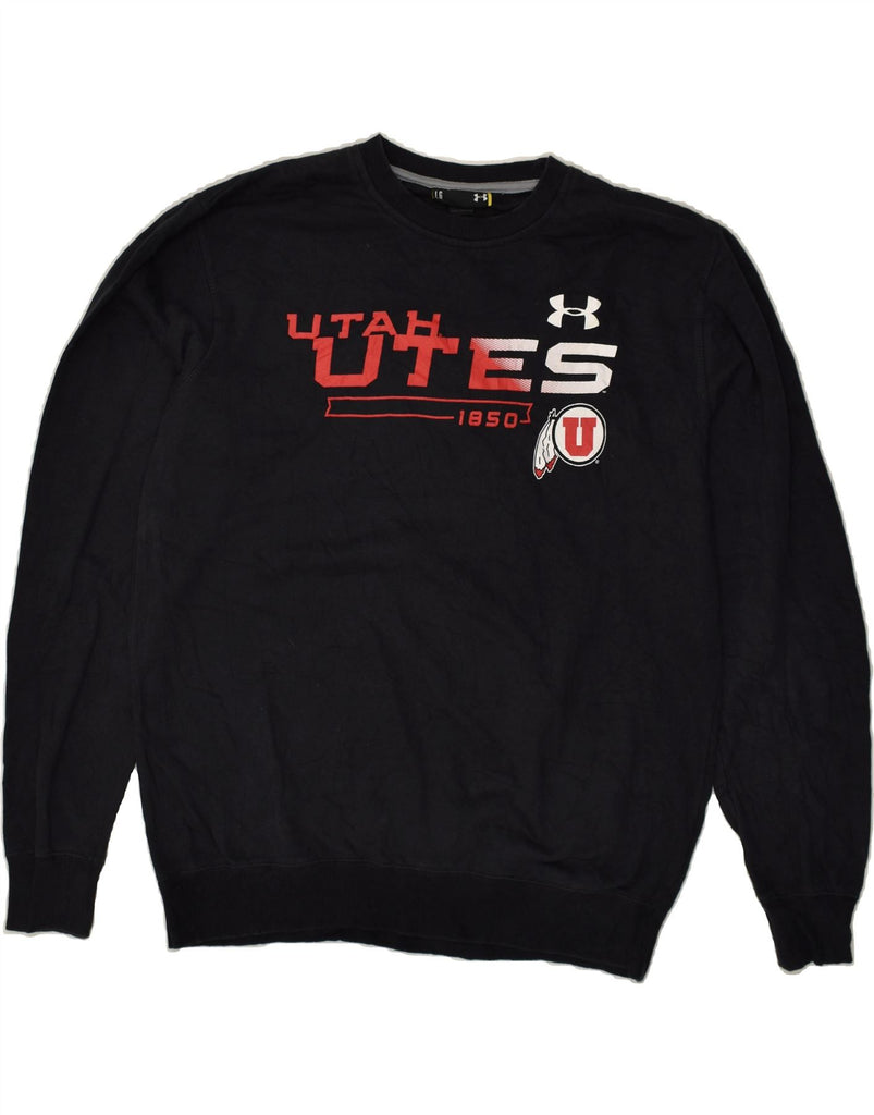 UNDER ARMOUR Mens Graphic Sweatshirt Jumper Large Black Cotton | Vintage Under Armour | Thrift | Second-Hand Under Armour | Used Clothing | Messina Hembry 