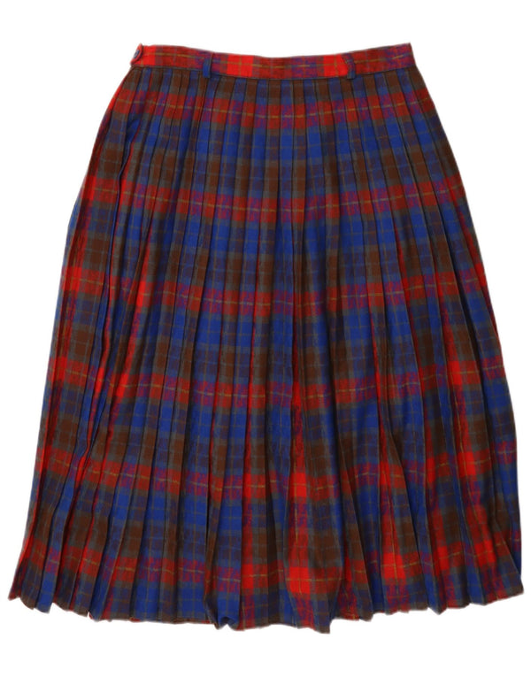 Basler Womens High Waist Pleated Skirt EU 40 Medium W27 Multicoloured Plaid