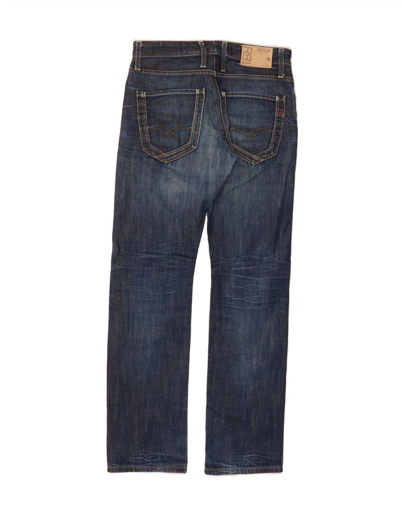 REPLAY Mens Straight Jeans W33 L34 Blue Cotton Vintage Replay and Second-Hand Replay from Messina Hembry 