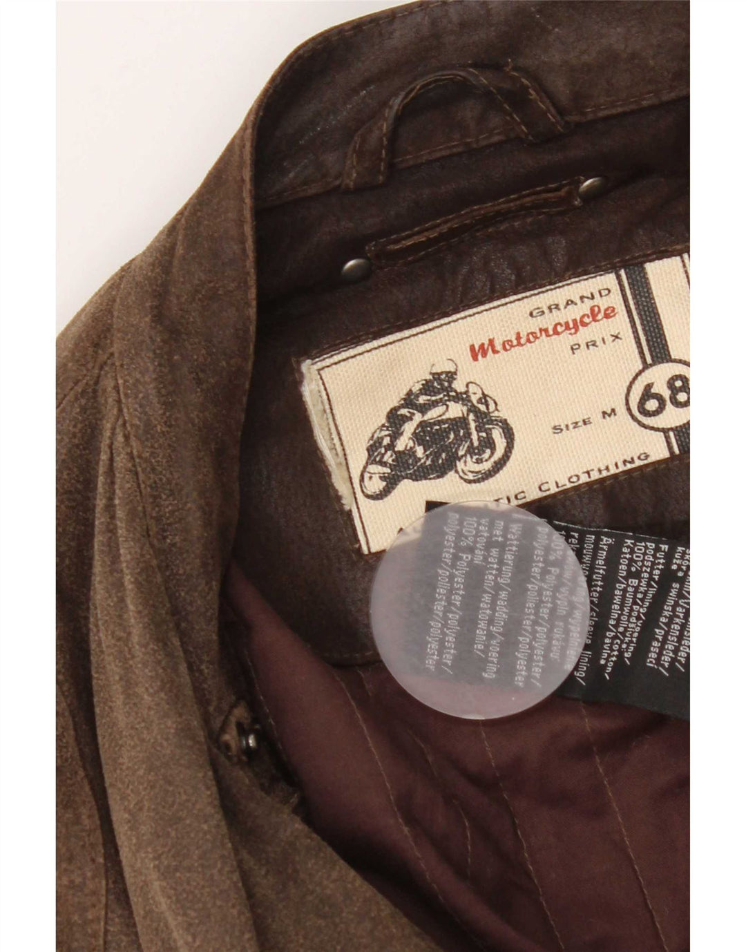 Vintage Mens Motorcycle Leather Utility Jacket UK 38 Medium Brown