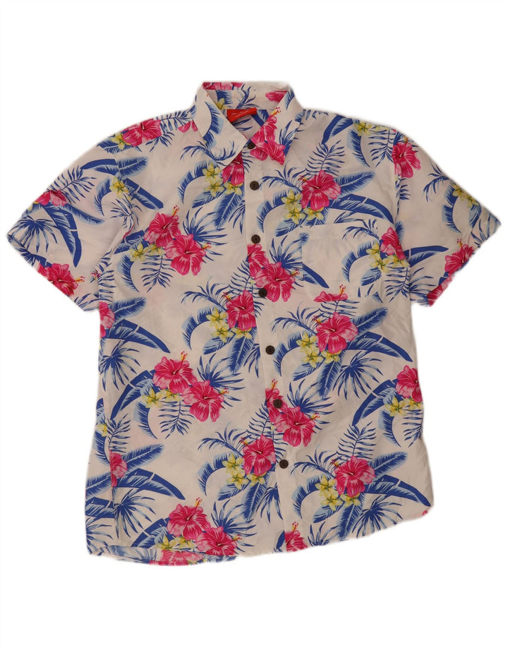 Lowes Mens Hawaiian Short Sleeve Shirt Large Multicoloured Floral