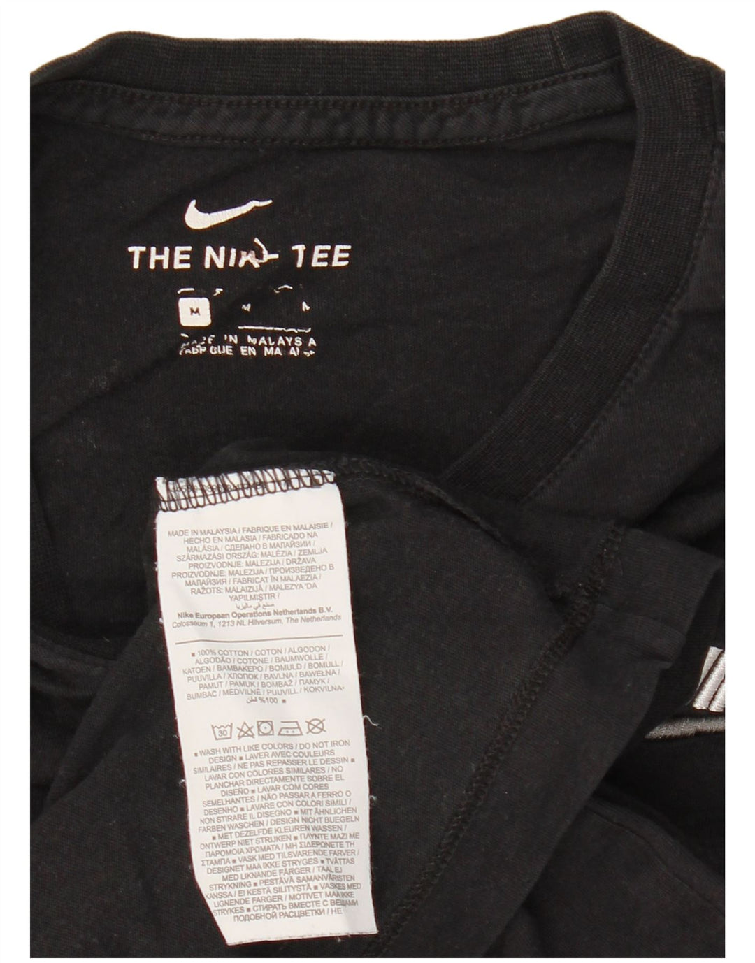 Nike Mens Graphic T-Shirt Top Medium Black Cotton