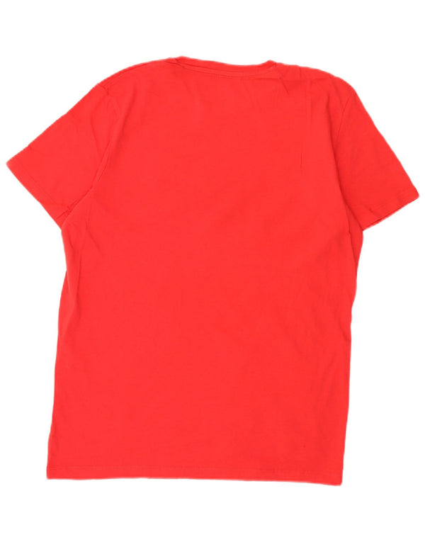 Jack & Jones Mens Graphic T-Shirt Top Medium Red Cotton