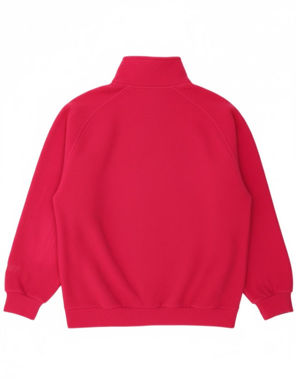 Nordica Mens Loose Fit Zip Neck Fleece Jumper Small Pink Polyester