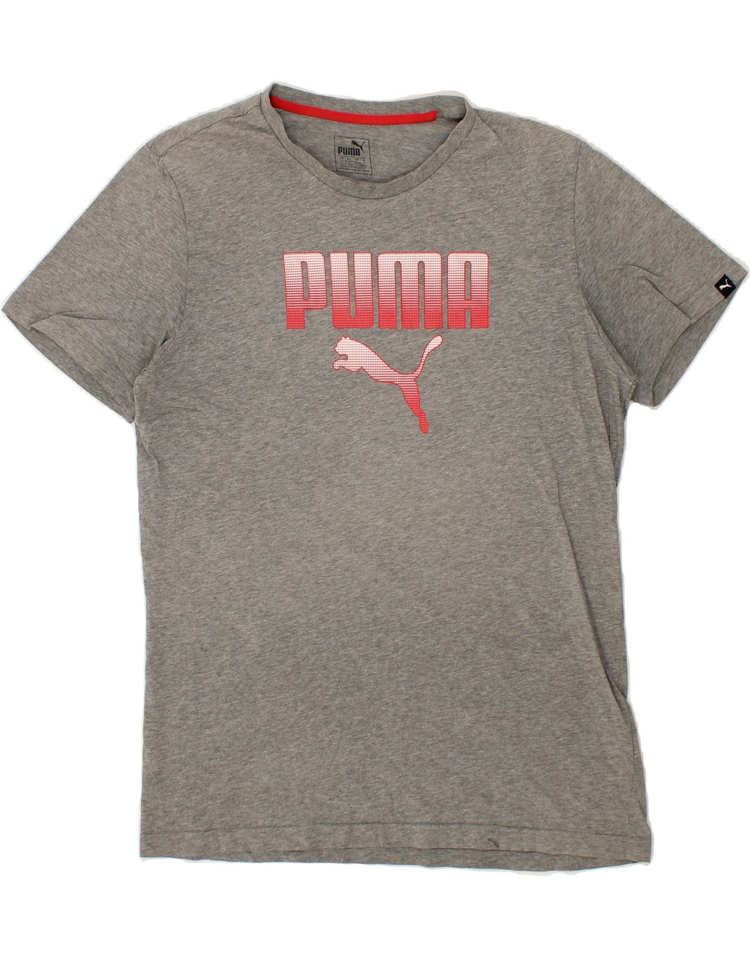PUMA Mens Graphic T-Shirt Top Large Grey Flecked Cotton Vintage Puma and Second-Hand Puma from Messina Hembry 