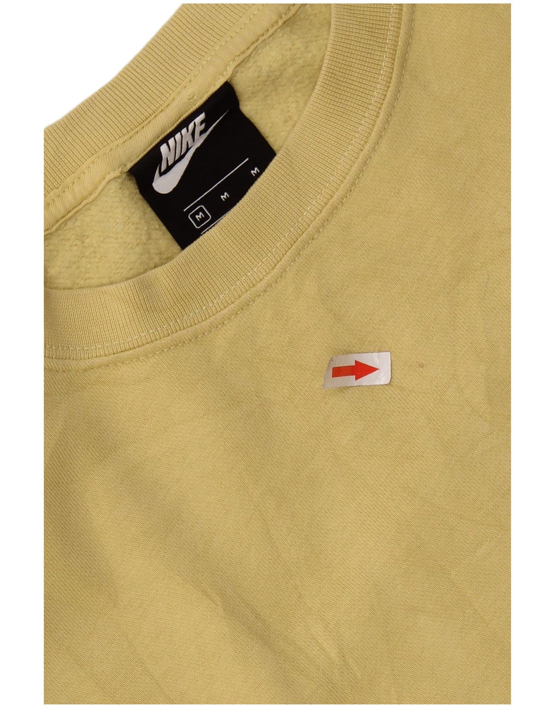 NIKE Womens Crop Oversized Sweatshirt Jumper UK 14 Medium Khaki Cotton