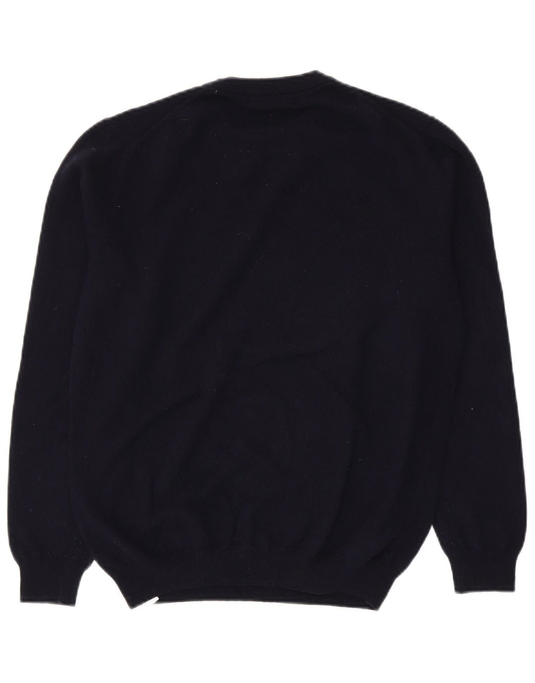 Massimo Dutti Mens Crew Neck Jumper Sweater Large Navy Blue Wool