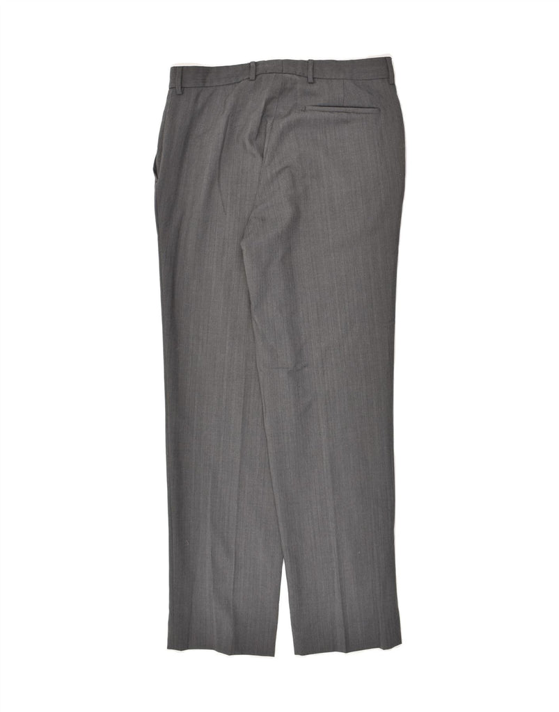 JULES Womens Straight Suit Trousers IT 42 Medium W28 L31  Grey Polyester | Vintage Jules | Thrift | Second-Hand Jules | Used Clothing | Messina Hembry 