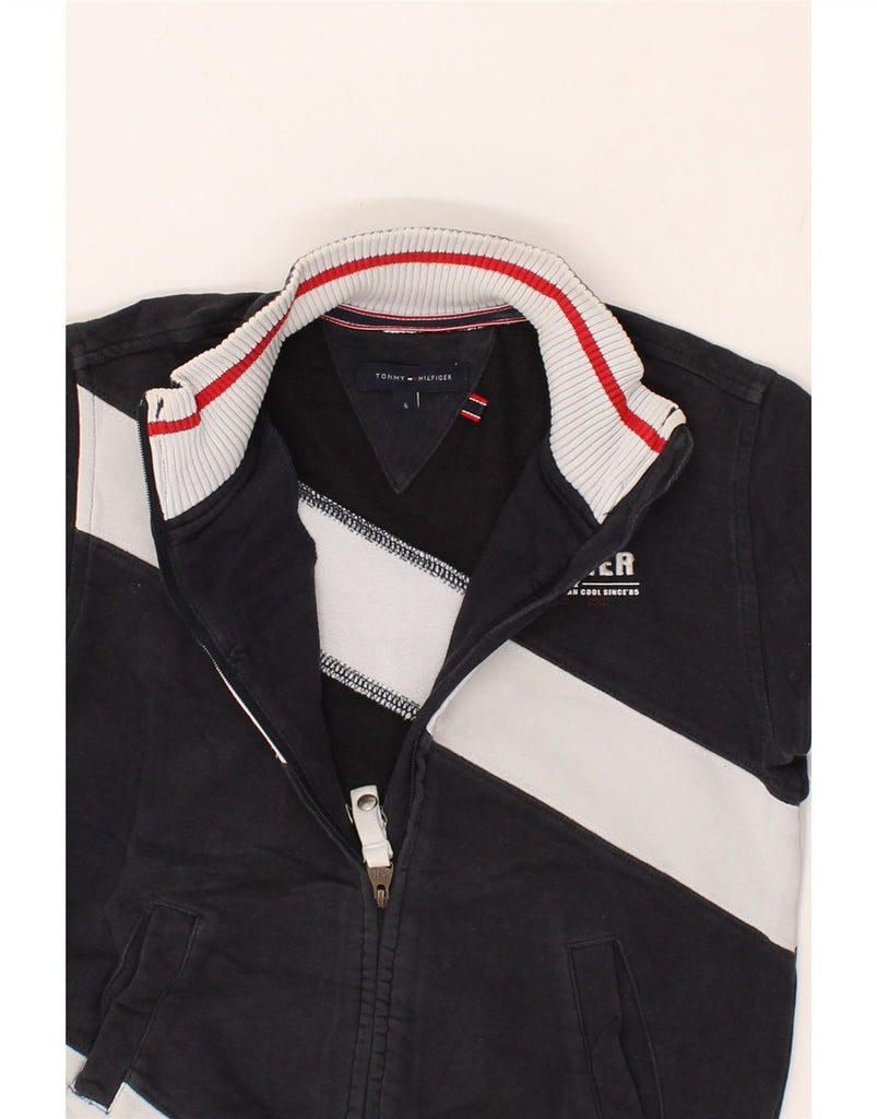 TOMMY HILFIGER Boys Tracksuit Top Jacket 5-6 Years Black Colourblock | Vintage Tommy Hilfiger | Thrift | Second-Hand Tommy Hilfiger | Used Clothing | Messina Hembry 