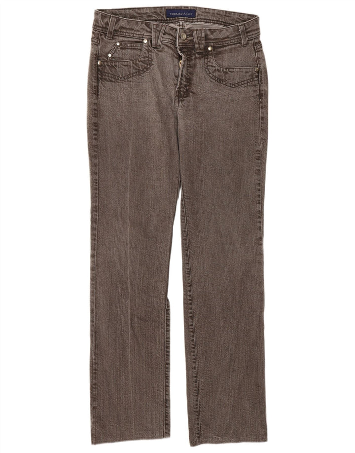 Trussardi Womens Straight Jeans W28 L30 Brown Cotton