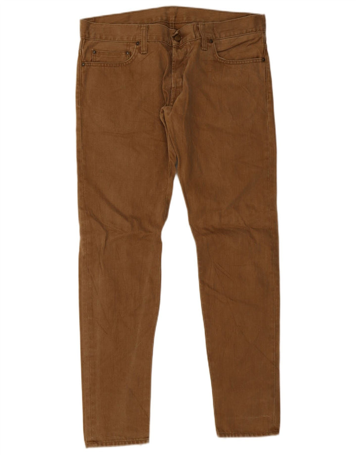 Carhartt Mens Slim Jeans W34 L32 Brown Cotton