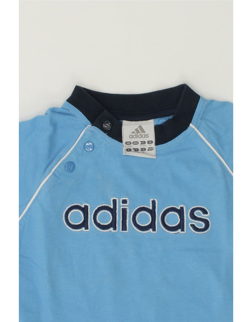 ADIDAS Baby Boys Graphic Sweatshirt Jumper 12-18 Months Blue Cotton | Vintage Adidas | Thrift | Second-Hand Adidas | Used Clothing | Messina Hembry 