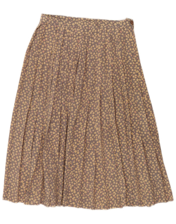 Andrea Mare Womens High Waist Pleated Skirt IT 44 Medium W26 Grey Floral