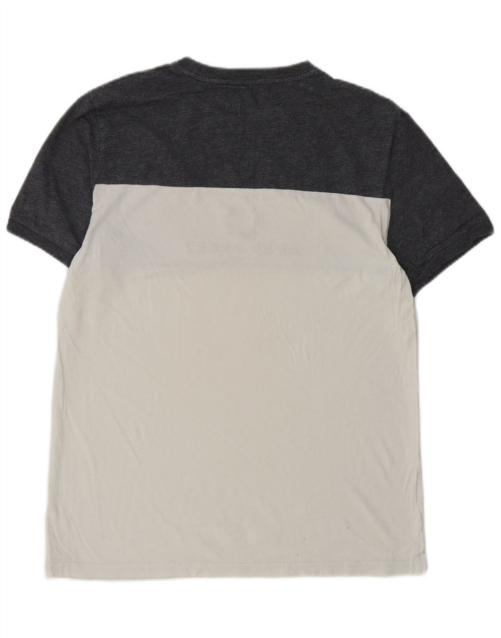 FRED PERRY Mens Graphic T-Shirt Top Medium White Colourblock