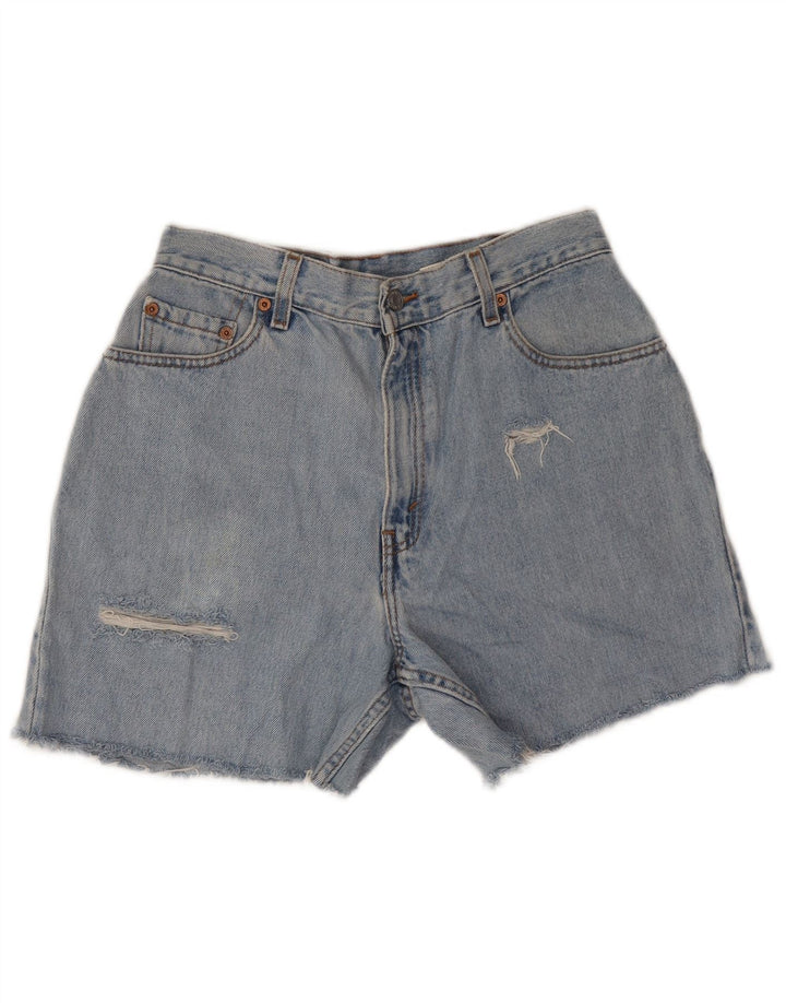 LEVI'S Womens 550 Distressed Relaxed Fit Denim Shorts Medium W28 Blue