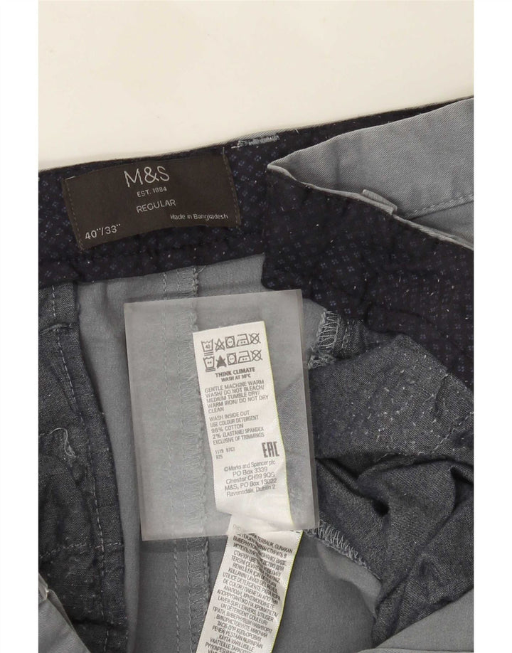 Marks & Spencer Mens Regular Chino Trousers W40 L33 Grey Cotton