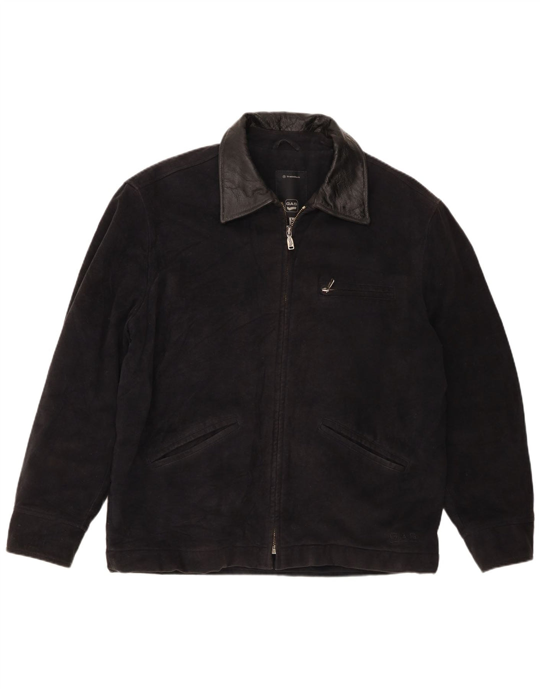 Gas Mens Bomber Jacket UK 40 Large Navy Blue Cotton