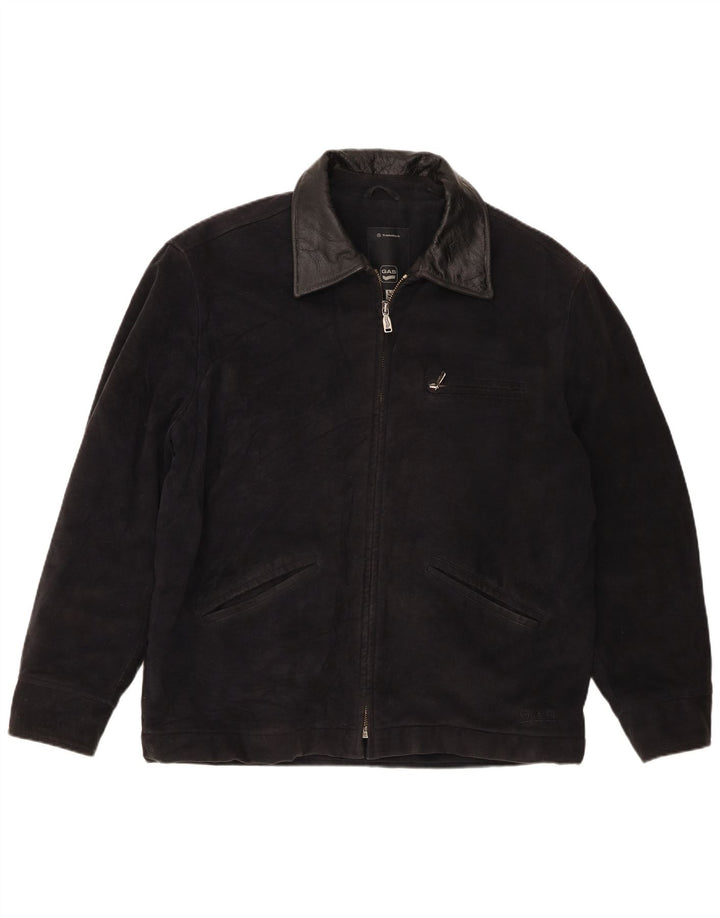 Gas Mens Bomber Jacket UK 40 Large Navy Blue Cotton