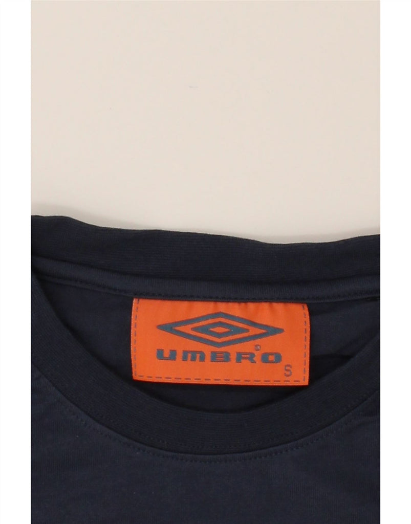UMBRO Mens Graphic T-Shirt Top Small Navy Blue Cotton Vintage Umbro and Second-Hand Umbro from Messina Hembry 