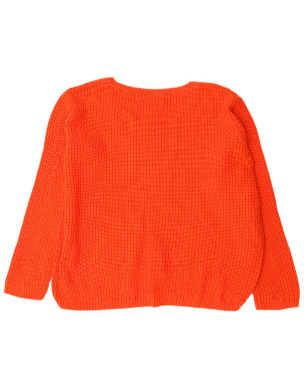 Topshop Womens Oversized Boat Neck Jumper Sweater UK 10 Small Red Acrylic
