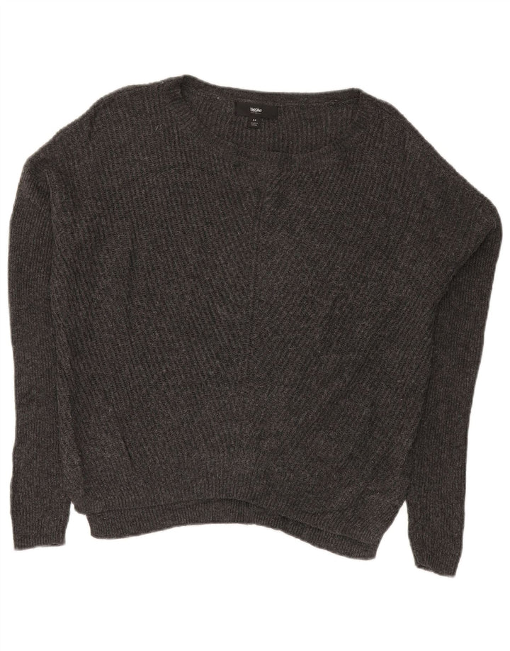 MOSSIMO Womens Oversized Boat Neck Jumper Sweater UK 10 Small Grey Cotton