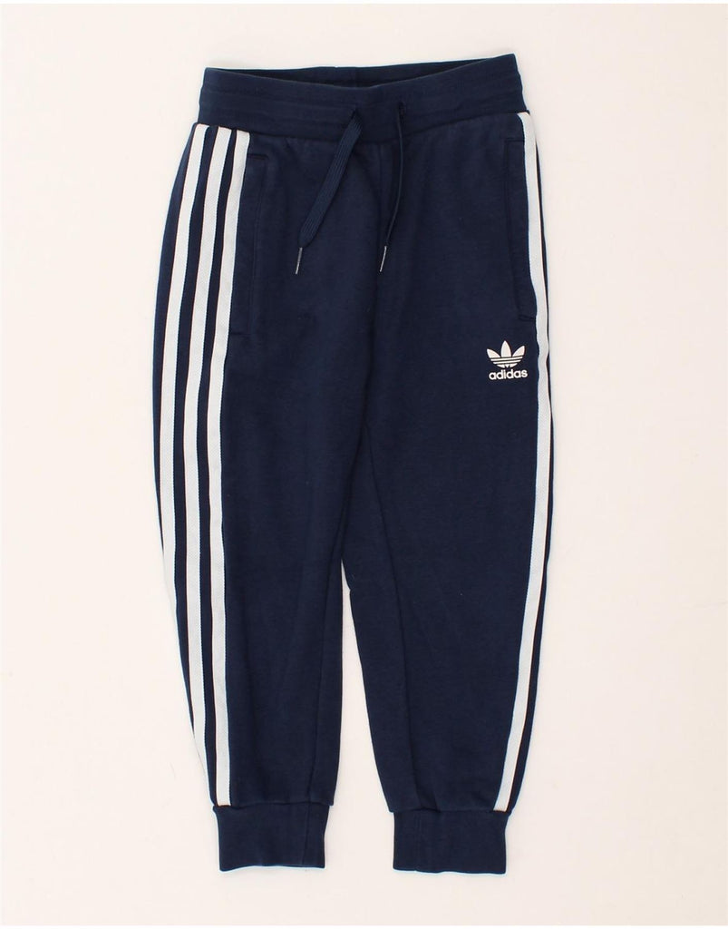 ADIDAS Boys Tracksuit Trousers Joggers 4-5 Years Navy Blue Cotton | Vintage Adidas | Thrift | Second-Hand Adidas | Used Clothing | Messina Hembry 