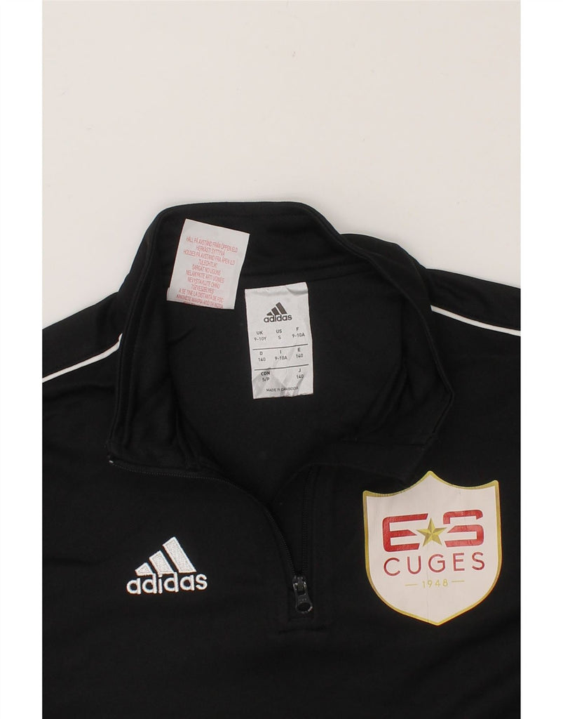 ADIDAS Boys Climalite Zip Neck Pullover Tracksuit Top 9-10 Years Black Vintage Adidas and Second-Hand Adidas from Messina Hembry 