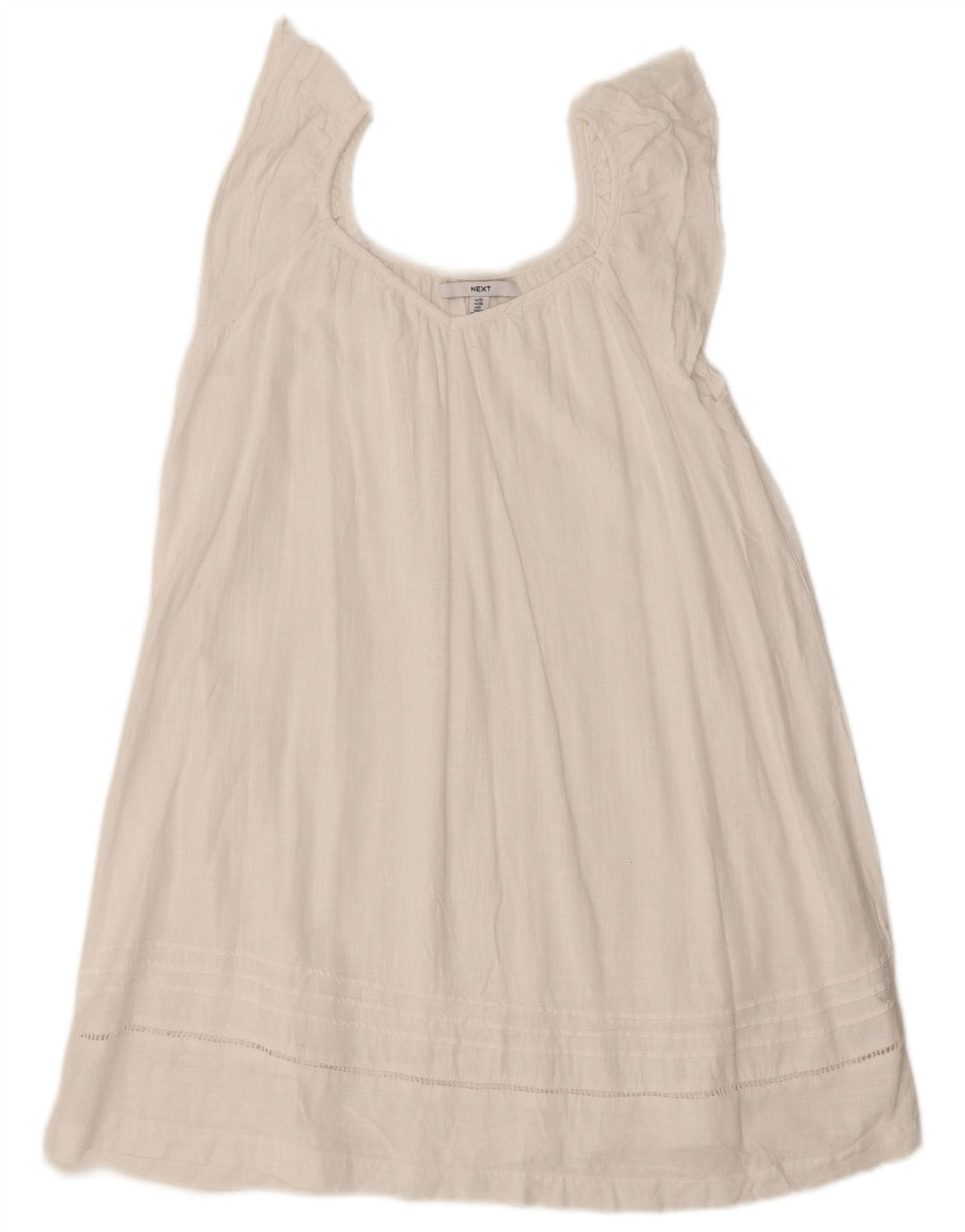 Next Womens Sleeveless Oversized Blouse Top UK 10 Small White Viscose